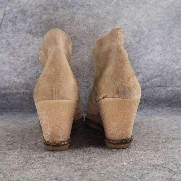 J Crew Shoes Womens 10 Bootie Wedge Chukka Leather Fashion Classic Lace Up Brown - Picture 5 of 15